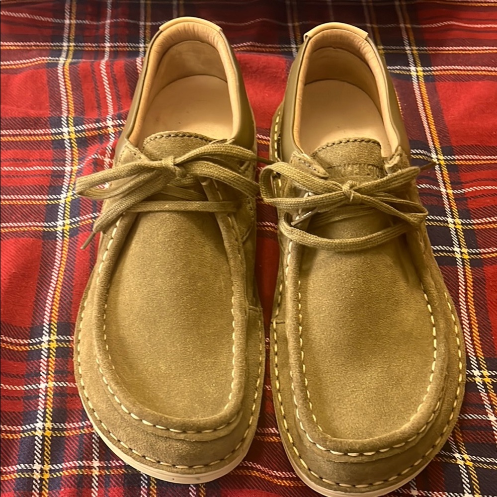 Birkenstock Tan Loafers Slip-Ons Suede Comfort